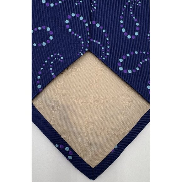 PAUL STUART Men\'s 100% Silk Classic Necktie REPP England Designer Purple EUC
